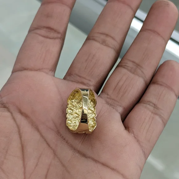 10kt Real Gold Nugget Ring For Men